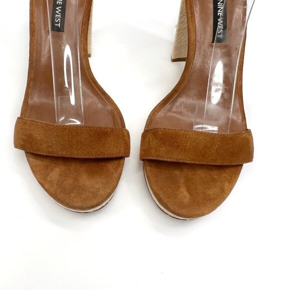 NINE WEST 8 Tan Dempsey Platform Heels Summer Vacation - Picture 5 of 10